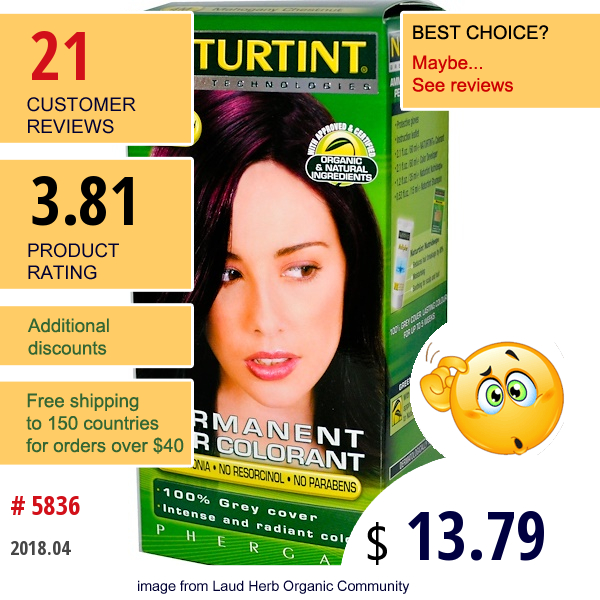 Naturtint, Permanent Hair Colorant, 4M Mahogany Chestnut, 5.98 Fl Oz (170 Ml)