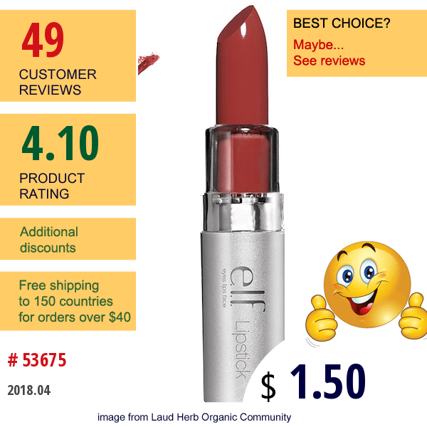E.l.f. Cosmetics, Lipstick, Voodoo, 0.12 Oz (3.5 G)  