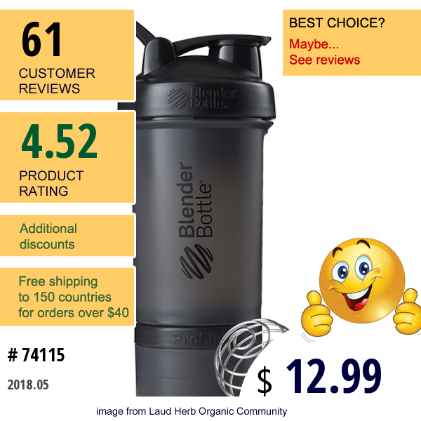 Sundesa, Blenderbottle, Prostak, Black, 22 Oz