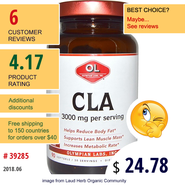 Olympian Labs , Cla, 3000 Mg, 90 Softgels  