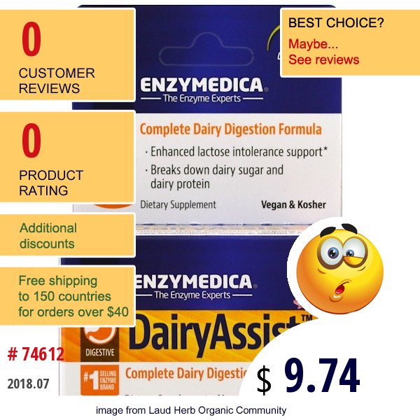 Enzymedica, Dairyassist, 30 Capsules