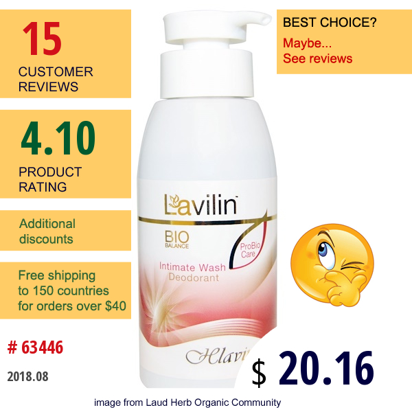 Lavilin, Intimate Wash Deodorant, 300 Ml