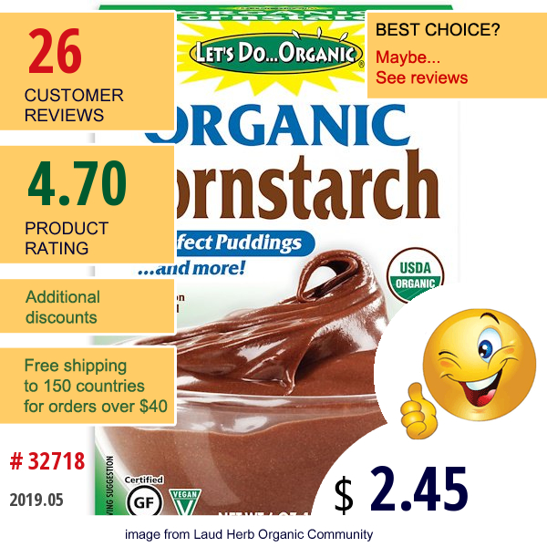 Edward & Sons, Lets Do Organic, Organic Cornstarch, 6 Oz (170 G)