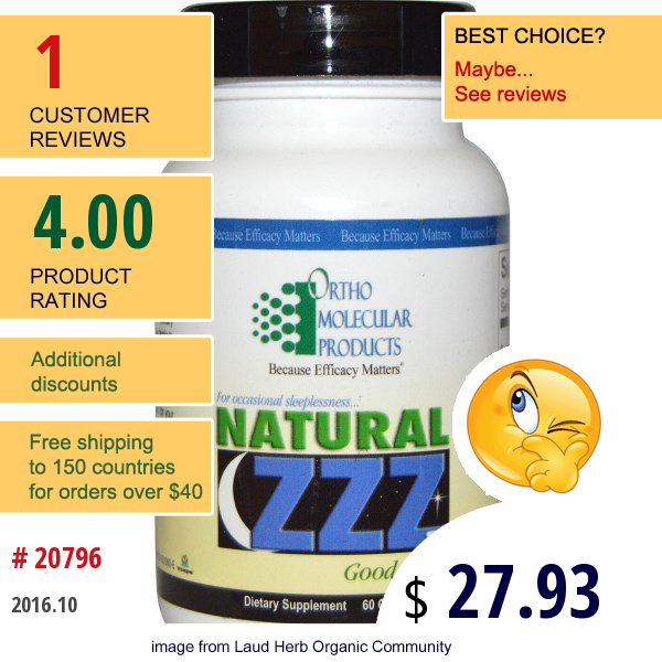 Ortho Molecular Products, Natural Zzzs, 60 Capsules  