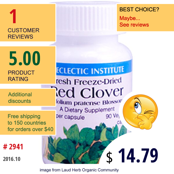 Eclectic Institute, Red Clover, 200 Mg, 90 Veggie Caps