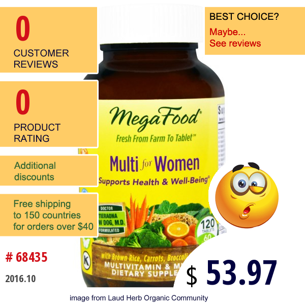 Megafood, Multi For Women, 120 Tablets