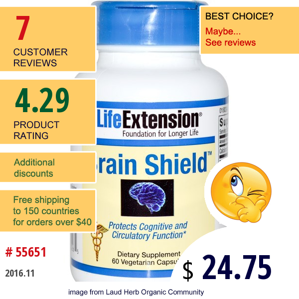 Life Extension, Brain Shield, 60 Veggie Caps