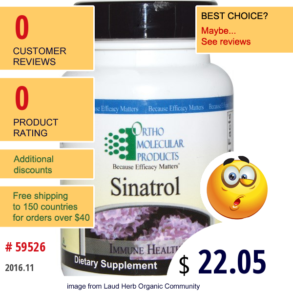 Ortho Molecular Products, Sinatrol, 60 Capsules  