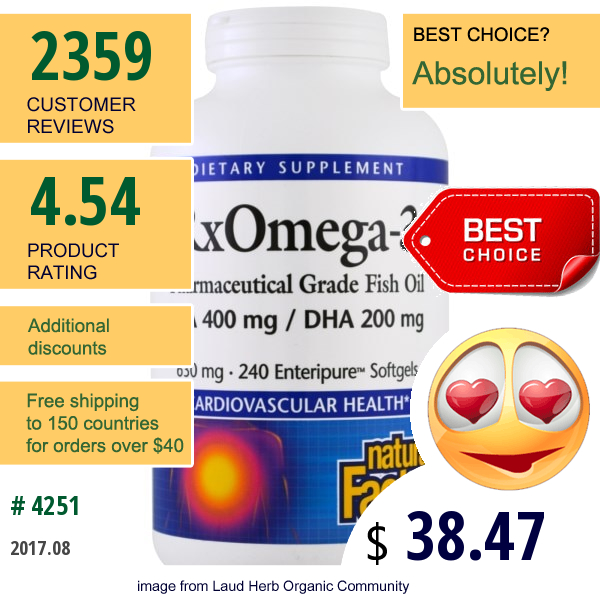 Natural Factors, Rx Omega-3 Factors, Epa 400 Mg/dha 200 Mg, 240 Softgels