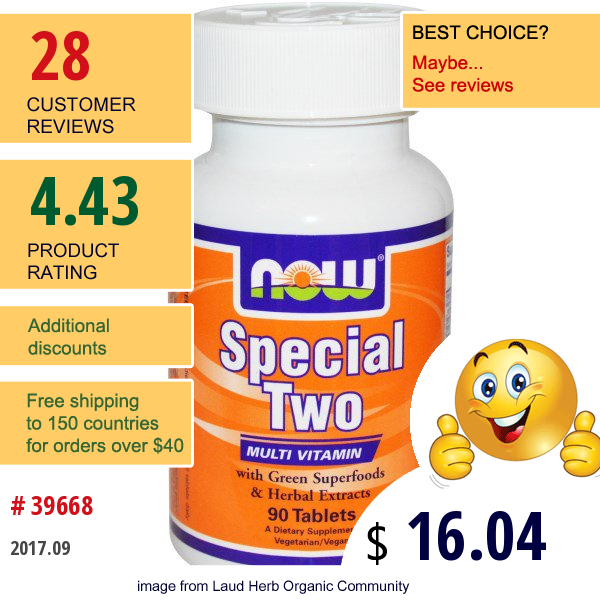 Now Foods, Special Two, Multi Vitamin, 90 Tablets