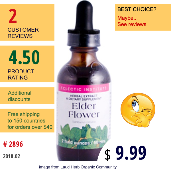 Eclectic Institute, Elder Flower, 2 Fl Oz (60 Ml)  