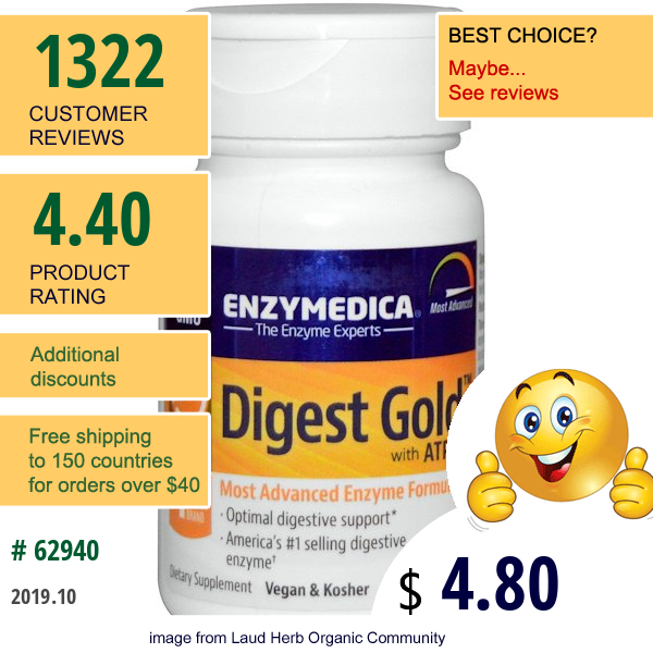 Enzymedica, Digest Gold With Atpro, 10 Capsules  