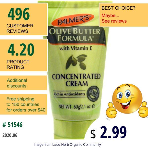 Palmer'S, Olive Oil Formula, With Vitamin E, Hand Cream, 2.1 Oz (60 G)