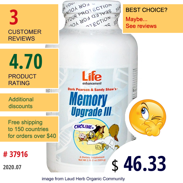 Life Enhancement, Memory Upgrade Iii, 1 Lb (515 G)  