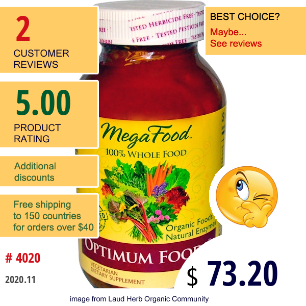 Megafood, Optimum Foods, 180 Tablets  