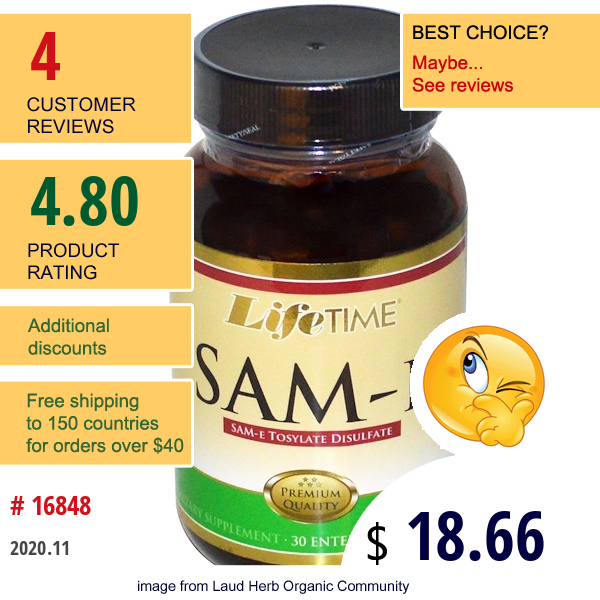 Lifetime Vitamins, Sam-E, 30 Enteric-Coated Tablets  