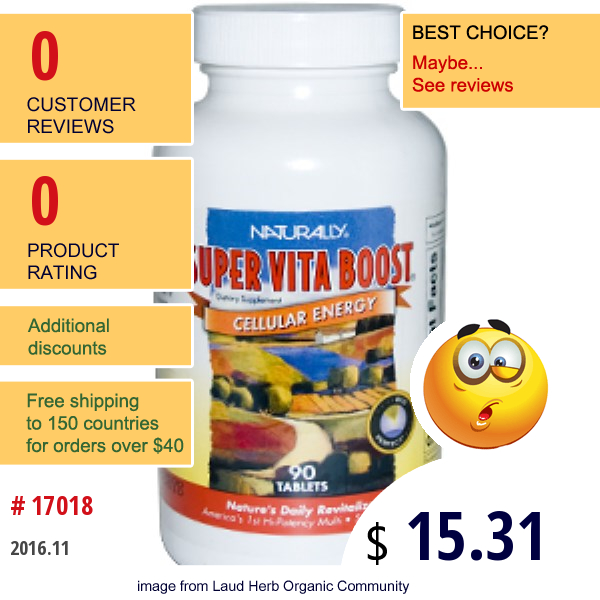 Naturally Vitamins, Super Vita Boost, Cellular Energy, 90 Tablets  