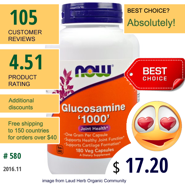 Now Foods, Glucosamine 1000, 180 Veggie Caps