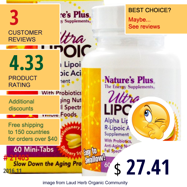 Natures Plus, Ultra Lipoic, 60 Mini Tabs