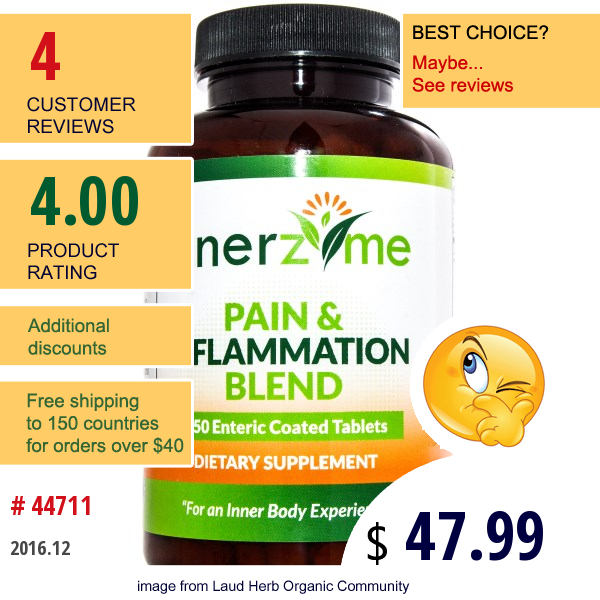 Innerzyme, Pain & Inflammation Blend, 250 Tablets  