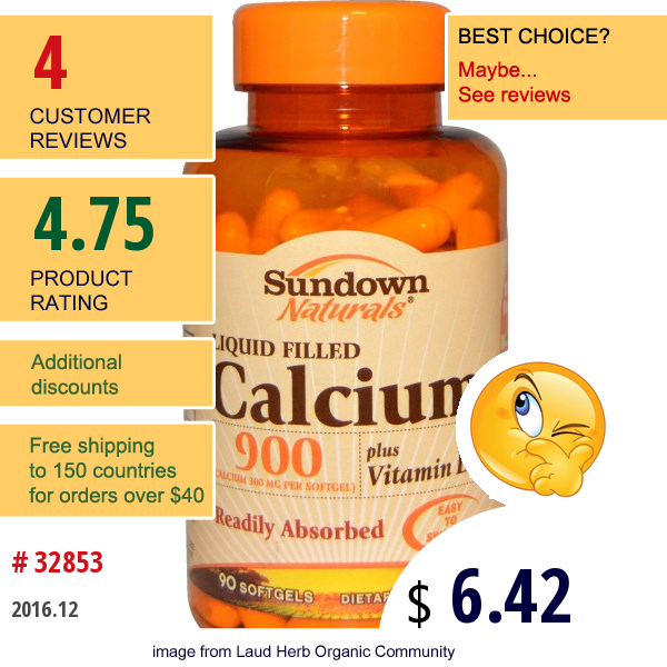 Sundown Naturals, Calcium 900, Plus Vitamin D3, 90 Softgels  