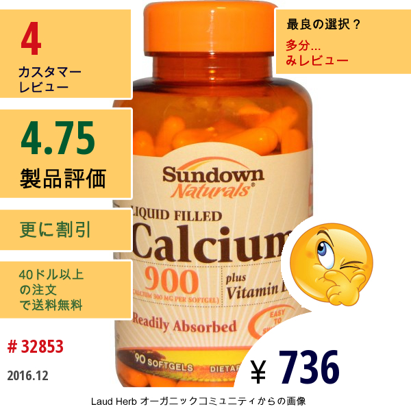 Sundown Naturals, Calcium 900 Plus Vitamin D3, 90 Softgels  