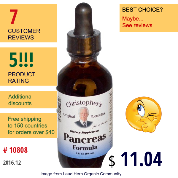 Christophers Original Formulas, Pancreas Formula, 2 Fl Oz (59 Ml)