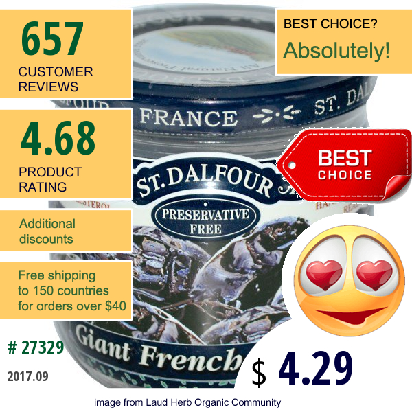 St. Dalfour, Giant French Prunes, Pitted, 7 Oz (200 G)