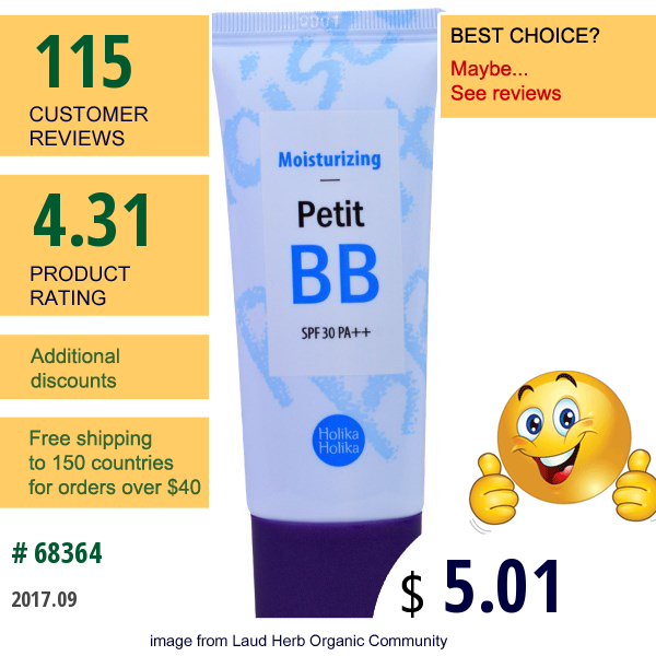 Holika Holika, Moisturizing Petit Bb, Spf 30, 30 Ml