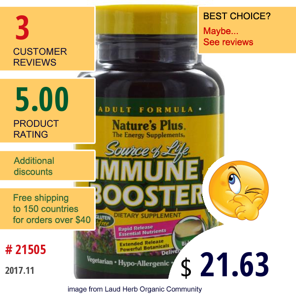 Natures Plus, Source Of Life, Immune Booster, 90 Tablets