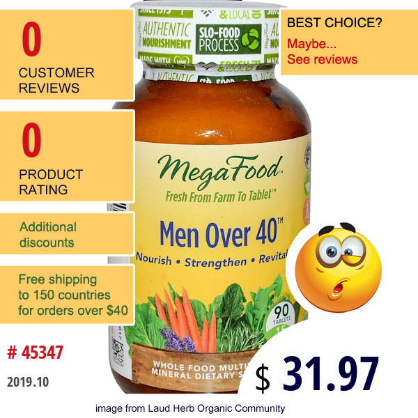 Megafood, Men Over 40, 90 Tablets Megafood, Men Over 40, 90 Tablets