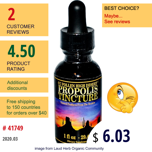 C.c. Pollen, Propolis Tincture, 1 Fl Oz (29.4 G)  