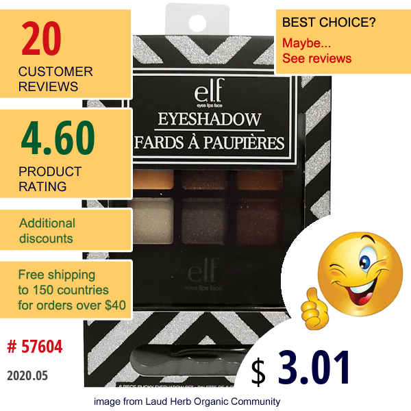 E.l.f., 6 Piece Eyeshadow Set, Smoky, 0.17 Oz (4.8 G)  