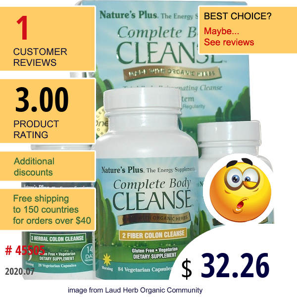 Nature'S Plus, Complete Body Cleanse, 14 Day Program, 3-Part System, 140 Capsules  