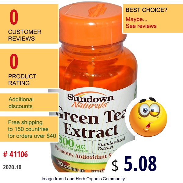 Sundown Naturals, Green Tea Extract, 50 Capsules  