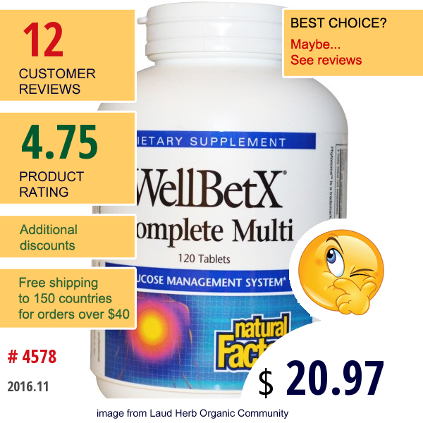 Natural Factors, Wellbetx Complete Multi, 120 Tablets