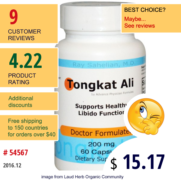 Advance Physician Formulas, Inc., Tongkat Ali, 200 Mg, 60 Capsules