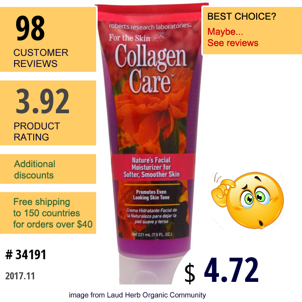 Robert Research Labs, Collagen Care, For The Skin, 7.5 Fl Oz (221 Ml)