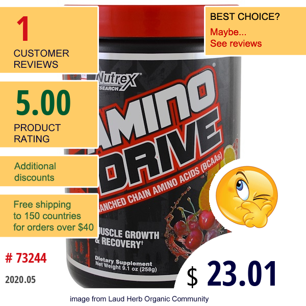 Nutrex Research, Black Series, Amino Drive, Wild Cherry Citrus, 9.1 Oz (258 G)  