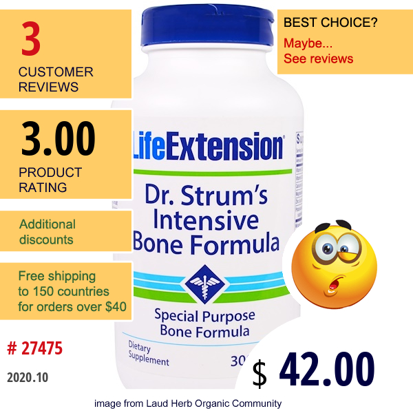 Life Extension, Dr. Strum'S Intensive Bone Formula, 300 Capsules  
