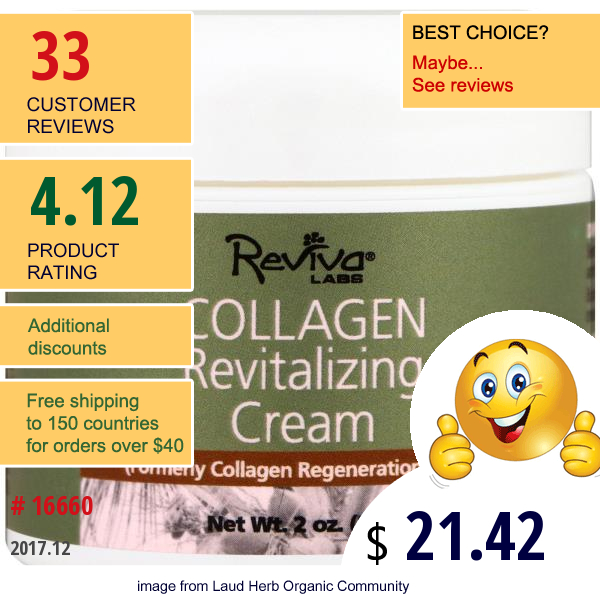 Reviva Labs, Collagen Revitalizing Cream, 2 Oz (55 G)
