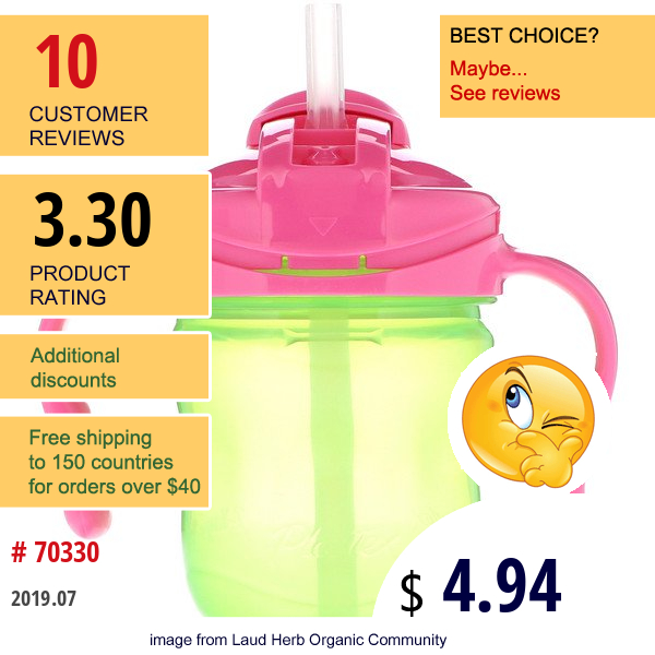 Playtex Baby, Sipsters, Training Cup, 4+ Months, 1 Cup, 6 Oz (177 Ml)