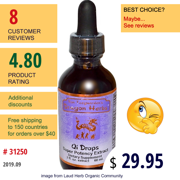 Dragon Herbs, Qi Drops, Super Potency Extract, 2 Fl Oz (60 Ml) Dragon Herbs, Qi Drops, Super Potency Extract, 2 Fl Oz (60 Ml)