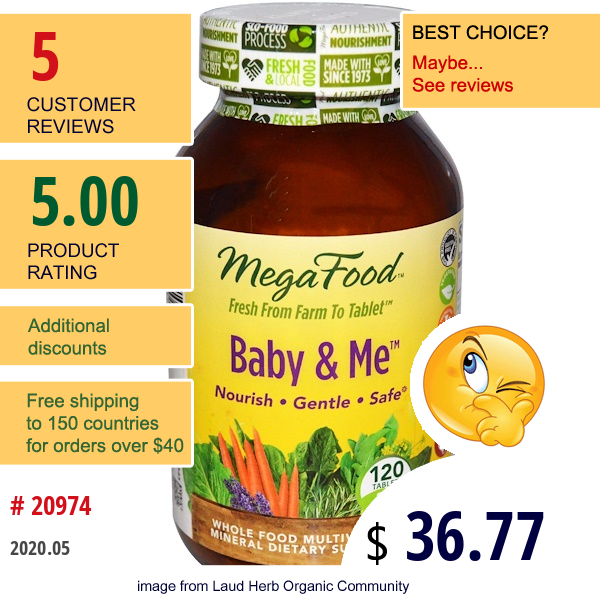 Megafood, Dailyfoods, Baby & Me, 120 Tablets  