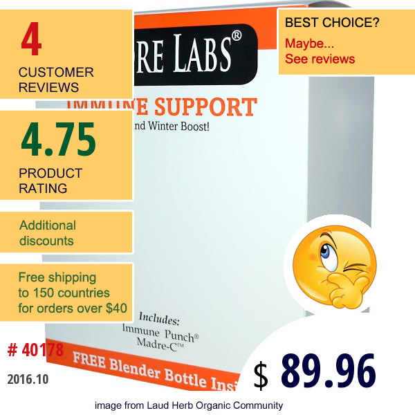 Madre Labs, Immune Support With Blender Bottle, 6.35 Oz (180 G) Each  