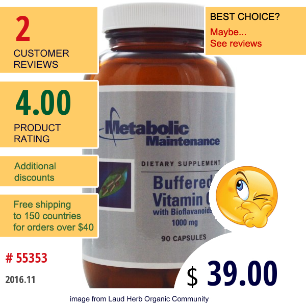 Metabolic Maintenance, Buffered Vitamin C With Bioflavonoids, 1000 Mg, 90 Capsules