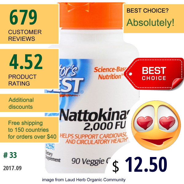 Doctors Best, Nattokinase, 2,000 Fus, 90 Veggie Caps