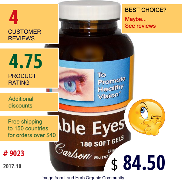 Carlson Labs, Able Eyes, 180 Soft Gels  