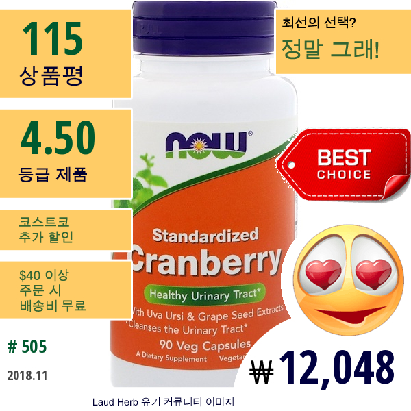 Now Foods, 크랜베리, 표준화된, 90 배지캡