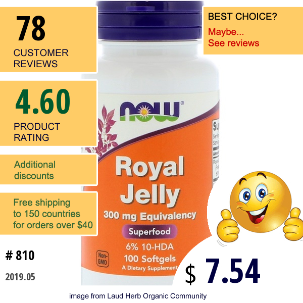 Now Foods, Royal Jelly, 300 Mg, 100 Softgels